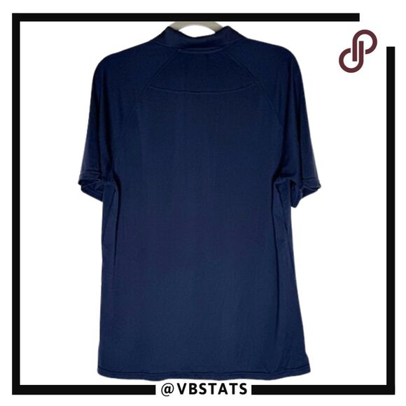Rhone Men's Short Sleeve Performance Delta Pique Polo Shirt Navy Blue Medium - Picture 2 of 10